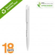 BND62 Folk, twist metal ball pen STOCK WHITE MATT